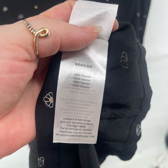 Des Petits Hauts Paris viscose shift dress long sleeves seashells v neck T3 8 - Picture 9 of 12